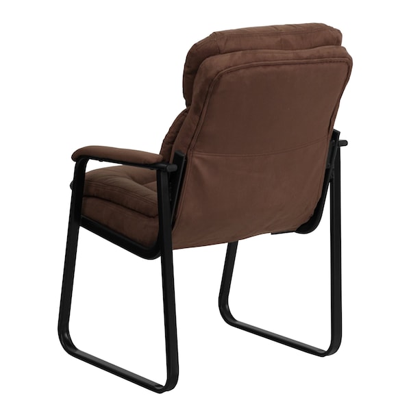 Flash Furniture Contemporary Executive Side Reception Chair, Brown Back, 24 in W 26" L 36" H, Curved Padded - GO-1156-BN-GG