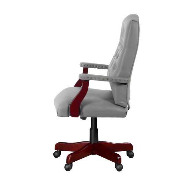 Regency Regency Ivy League Clubhouse Dining or Meeting Swivel Chair- Grey/ Mahogany - 9040GYMH