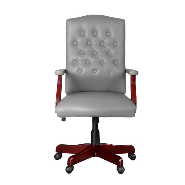 Regency Regency Ivy League Clubhouse Dining or Meeting Swivel Chair- Grey/ Mahogany - 9040GYMH