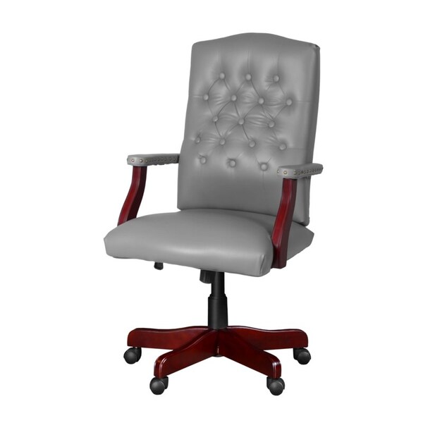 Regency Regency Ivy League Clubhouse Dining or Meeting Swivel Chair- Grey/ Mahogany - 9040GYMH