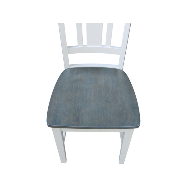 International Concepts Set of Two San Remo Splatback Chair, White/Heather Gray - C05-10P
