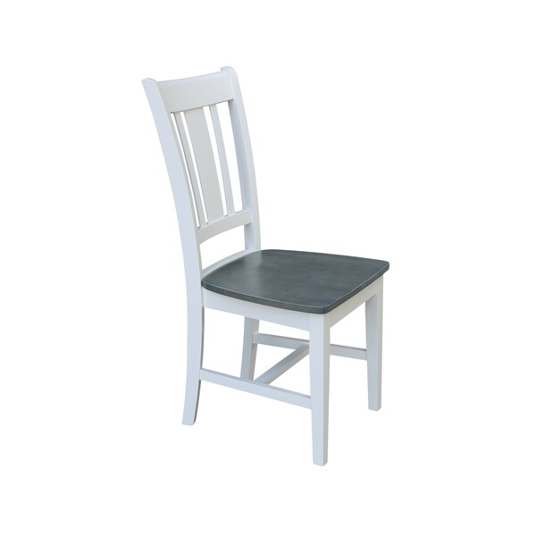 International Concepts Set of Two San Remo Splatback Chair, White/Heather Gray - C05-10P