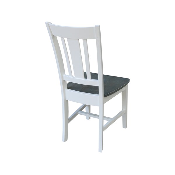 International Concepts Set of Two San Remo Splatback Chair, White/Heather Gray - C05-10P