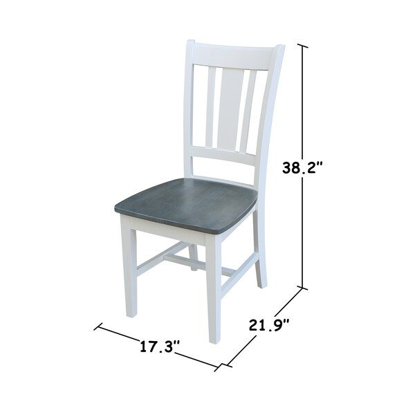 International Concepts Set of Two San Remo Splatback Chair, White/Heather Gray - C05-10P
