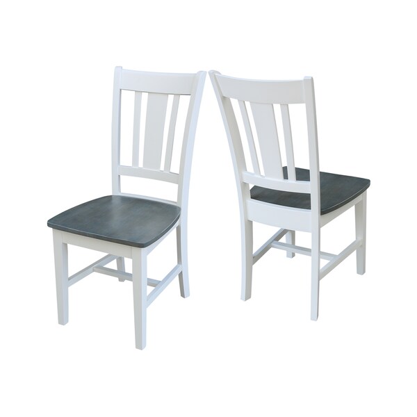 International Concepts Set of Two San Remo Splatback Chair, White/Heather Gray - C05-10P