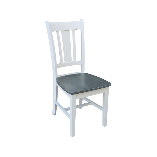 International Concepts Set of Two San Remo Splatback Chair, White/Heather Gray - C05-10P