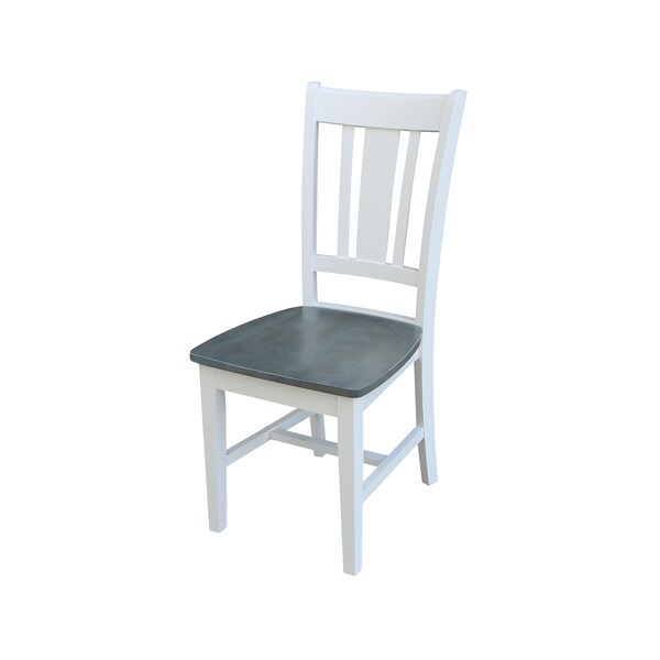 International Concepts Set of Two San Remo Splatback Chair, White/Heather Gray - C05-10P