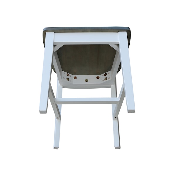 International Concepts Set of Two San Remo Splatback Chair, White/Heather Gray - C05-10P