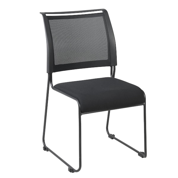 Regency Maxx Mesh Stacking Office Chairs, Fabric Seat, Black, 12PK - 4300BK12PK