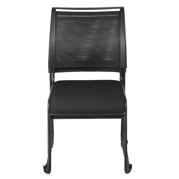 Regency Maxx Mesh Stacking Office Chairs, Fabric Seat, Black, 12PK - 4300BK12PK