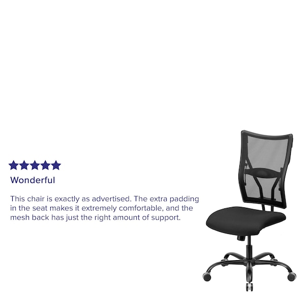 Flash Furniture Contemporary Chair High Back Chair, Big and Tall, Black, 17-1/2" to 20-3/4" Height, Foam, Black - WL-5029SYG-GG