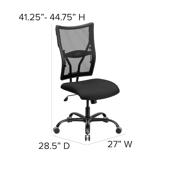 Flash Furniture Contemporary Chair High Back Chair, Big and Tall, Black, 17-1/2" to 20-3/4" Height, Foam, Black - WL-5029SYG-GG
