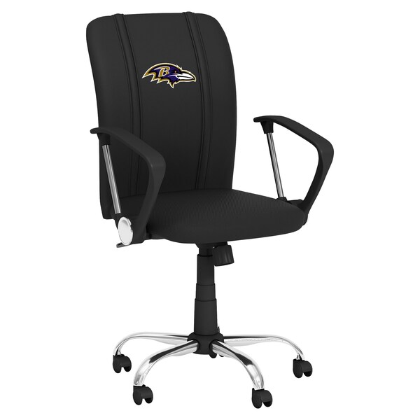 Dreamseat Curve Task Chair with Baltimore Ravens Primary Logo - XZOCCURVE-PSNFL20010