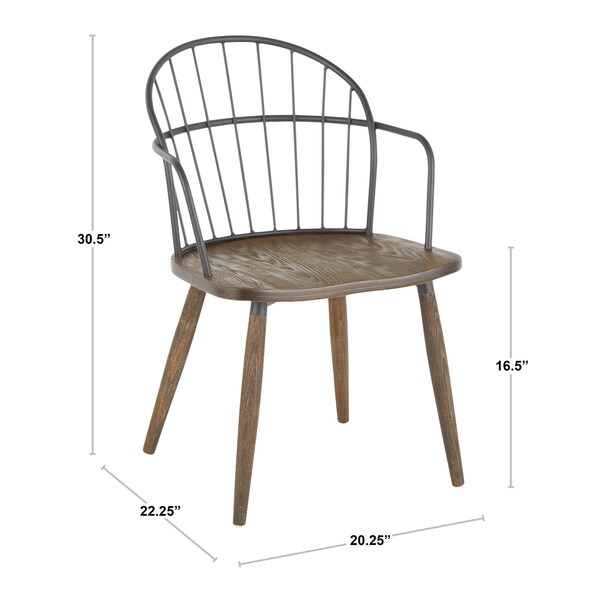 Lumisource Riley Chair in Dark Walnut Wood and Black Metal - CH-RILEY BNBK