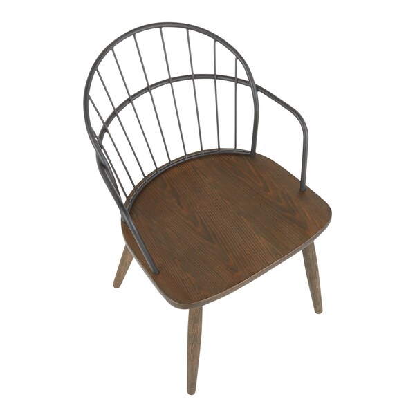 Lumisource Riley Chair in Dark Walnut Wood and Black Metal - CH-RILEY BNBK