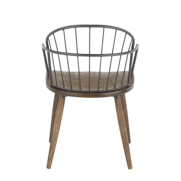 Lumisource Riley Chair in Dark Walnut Wood and Black Metal - CH-RILEY BNBK