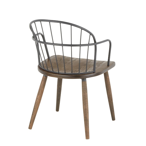 Lumisource Riley Chair in Dark Walnut Wood and Black Metal - CH-RILEY BNBK