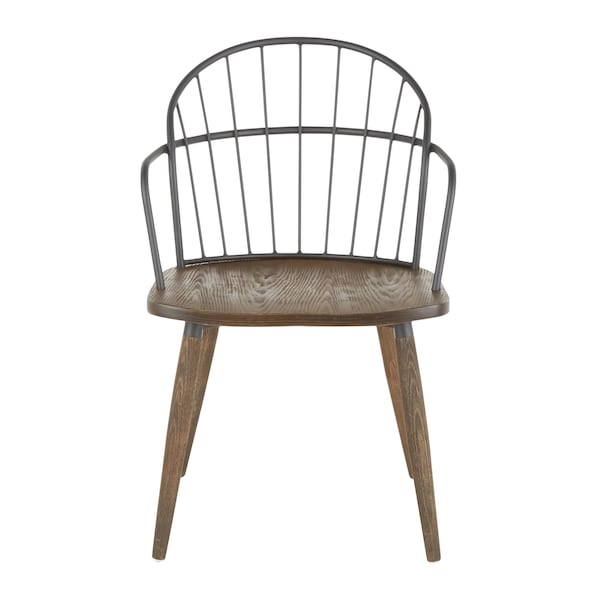 Lumisource Riley Chair in Dark Walnut Wood and Black Metal - CH-RILEY BNBK