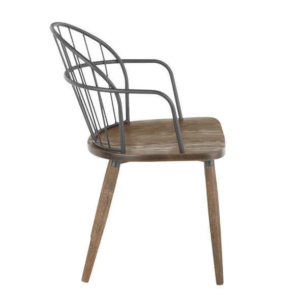 Lumisource Riley Chair in Dark Walnut Wood and Black Metal - CH-RILEY BNBK