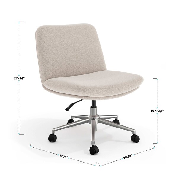 Martha Stewart Eloise Upholstered Office Chair in Grey White/Polished Nickel - CH-232196-2-GW-MS