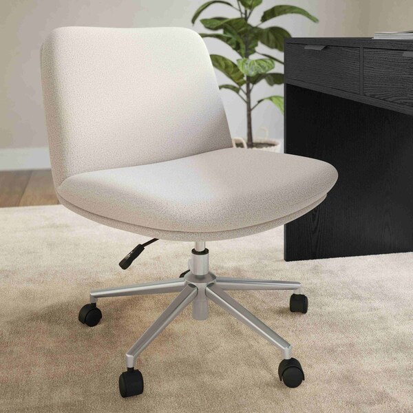 Martha Stewart Eloise Upholstered Office Chair in Grey White/Polished Nickel - CH-232196-2-GW-MS