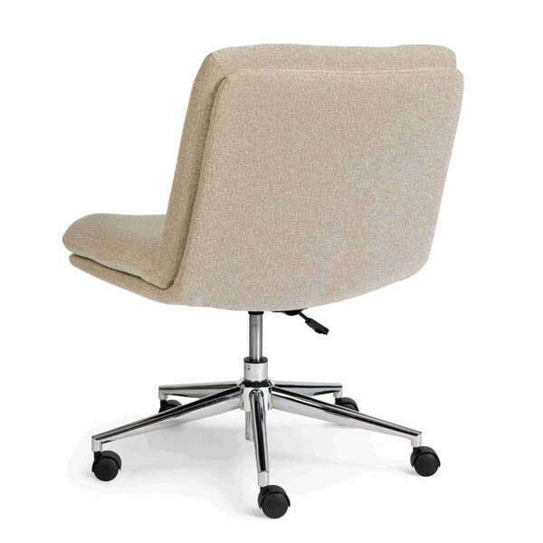 Martha Stewart Eloise Upholstered Office Chair in Grey White/Polished Nickel - CH-232196-2-GW-MS