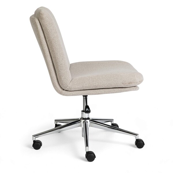 Martha Stewart Eloise Upholstered Office Chair in Grey White/Polished Nickel - CH-232196-2-GW-MS