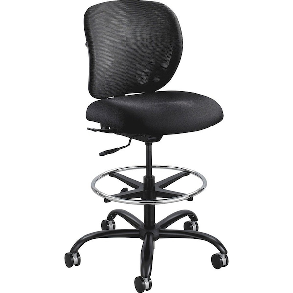 Safco Heavy Duty Stool, 26"x26"x39" to 48-1/2", BK/Fabric Seat - SAF3394BL