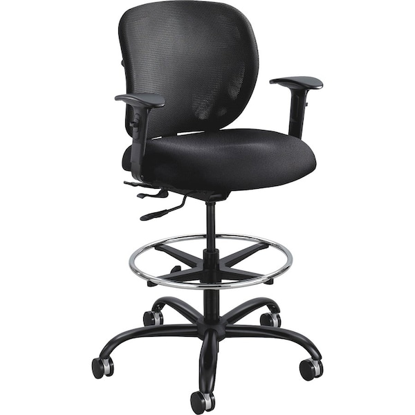 Safco Heavy Duty Stool, 26"x26"x39" to 48-1/2", BK/Fabric Seat - SAF3394BL