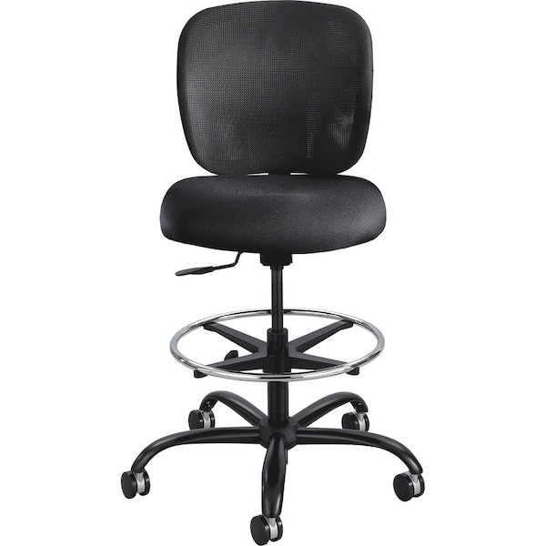 Safco Heavy Duty Stool, 26"x26"x39" to 48-1/2", BK/Fabric Seat - SAF3394BL