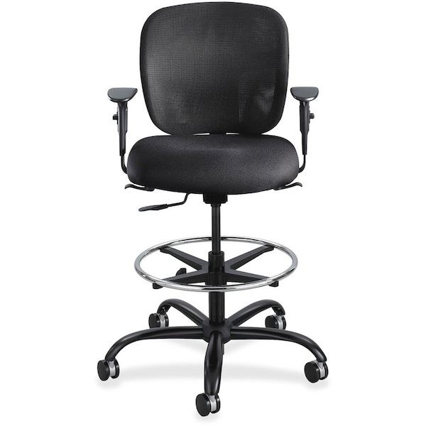 Safco Heavy Duty Stool, 26"x26"x39" to 48-1/2", BK/Fabric Seat - SAF3394BL