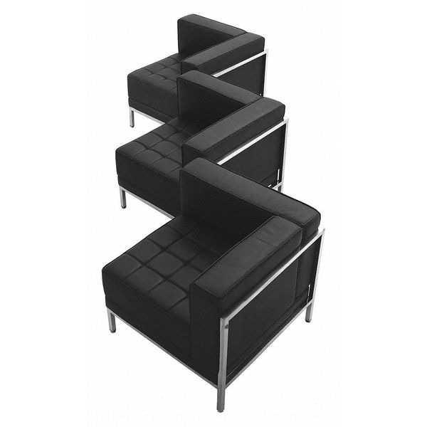 Flash Furniture Hercules Imagination Three Piece Corner Chair Set, Black Back, 28.5 W 28-1/2" L 27.5 H, Track - ZB-IMAG-SET4-GG