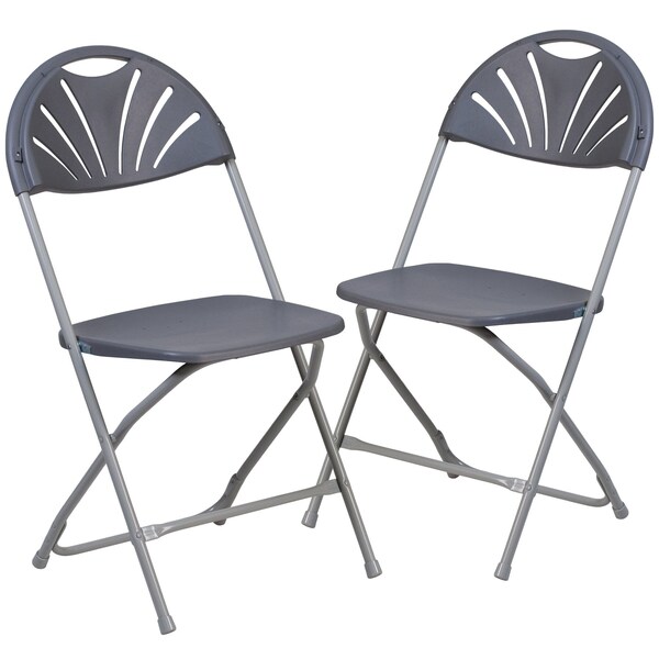 Flash Furniture Charcoal Plastic Folding Chair - 2-LE-L-4-CH-GG