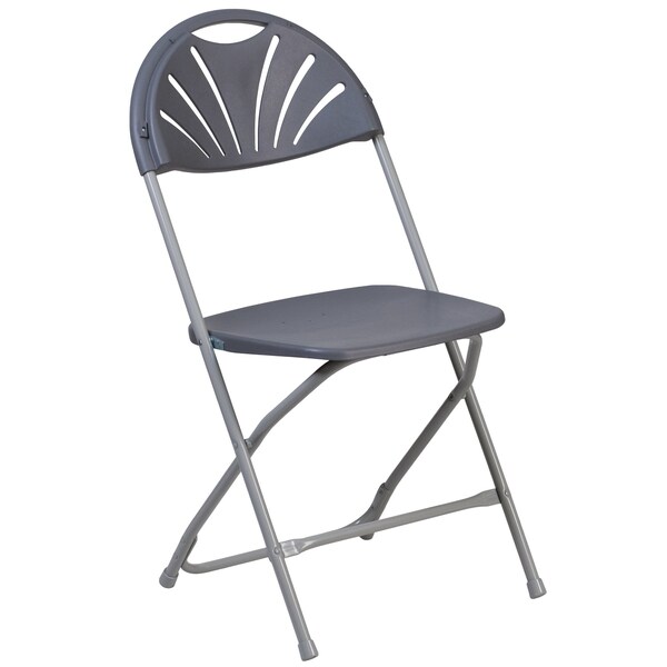 Flash Furniture Charcoal Plastic Folding Chair - 2-LE-L-4-CH-GG