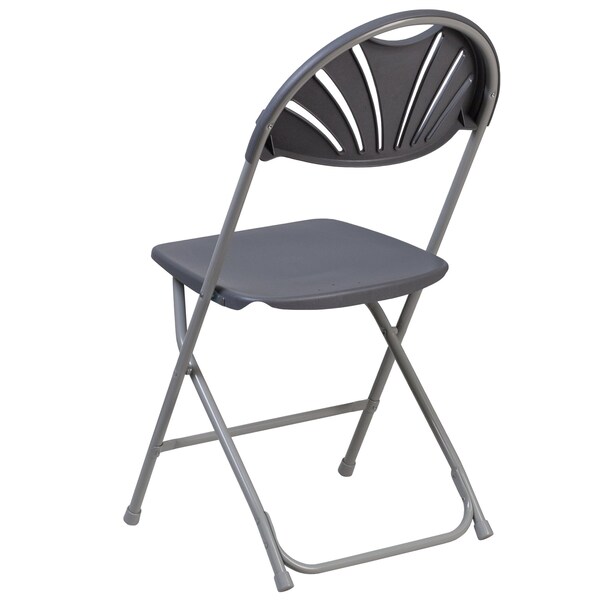 Flash Furniture Charcoal Plastic Folding Chair - 2-LE-L-4-CH-GG