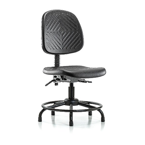 Blue Ridge Ergonomics Desk Chair Desk Chair, Med, Poly, Bk.RT, Glides, No Arms, 17" to 22" Height, Black; Blue - BR-PDHCH-MB-RT-T0-A0-RG