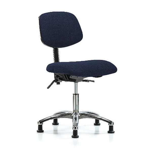 Blue Ridge Ergonomics Desk Chair Desk Chair, Fabric, Chrome Glides, Nav, No Arms, 19" to 24" Height, Fabric, Dark Blue - BR-FDHCH-CR-T0-A0-RG-F45