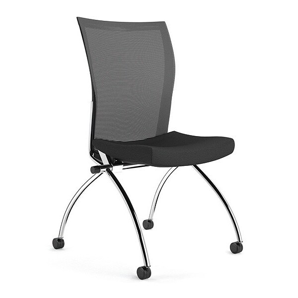 Mayline Fabric Task Chair, 18-1/2" to 22-1/4", Integrated Arms, Black - TSH3BB