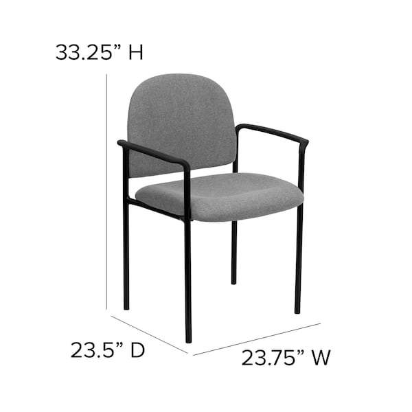 Flash Furniture Gray Fabric Stack Chair - BT-516-1-GY-GG