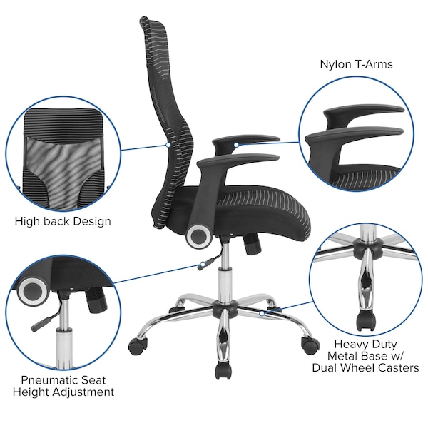 Flash Furniture Black High Back Mesh Chair - LF-W-83A-GG