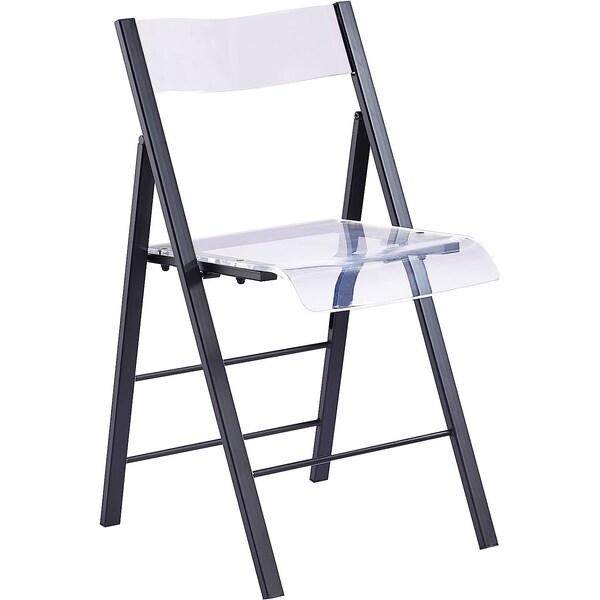 Isl Furnishings Kasper Flex Luxury Modern Folding Chairs Acrylic Lucite BLK - CH43DC-1PK-AR01-PC01