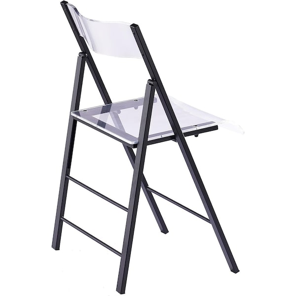 Isl Furnishings Kasper Flex Luxury Modern Folding Chairs Acrylic Lucite BLK - CH43DC-1PK-AR01-PC01