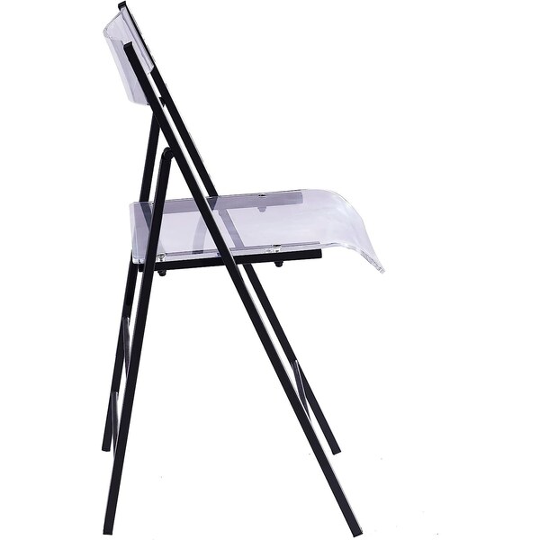 Isl Furnishings Kasper Flex Luxury Modern Folding Chairs Acrylic Lucite BLK - CH43DC-1PK-AR01-PC01