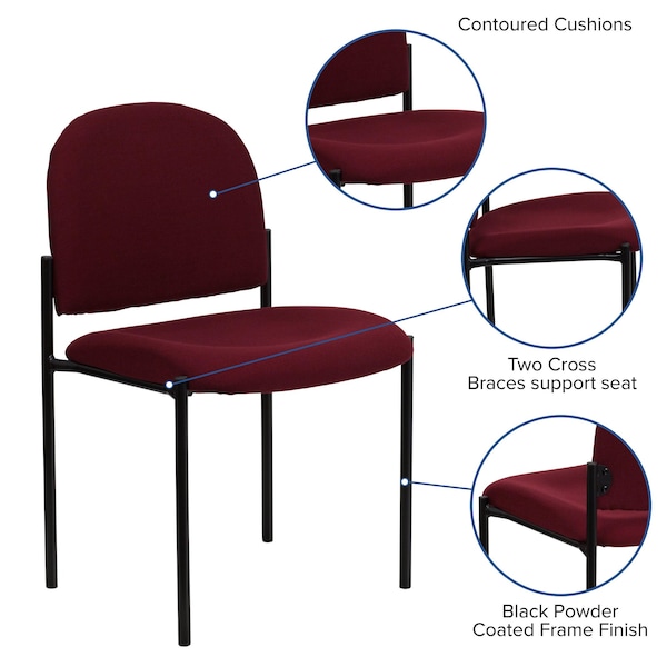 Flash Furniture Burgundy Fabric Stack Chair - BT-515-1-BY-GG