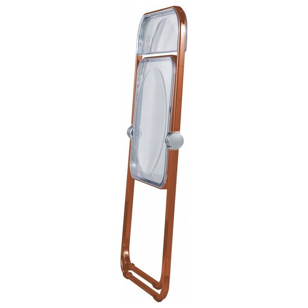 Leisuremod Lawrence Acrylic Folding Chair with Orange Metal Frame, Orange - LFCL19OR