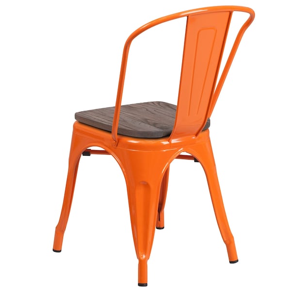 Flash Furniture Metal Stack Chair, Orange - CH-31230-OR-WD-GG