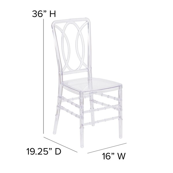 Flash Furniture Flash Elegance Crystal Ice Stacking Chair with Designer Back - 2-BH-H007-CRYSTAL-GG