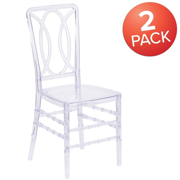 Flash Furniture Flash Elegance Crystal Ice Stacking Chair with Designer Back - 2-BH-H007-CRYSTAL-GG