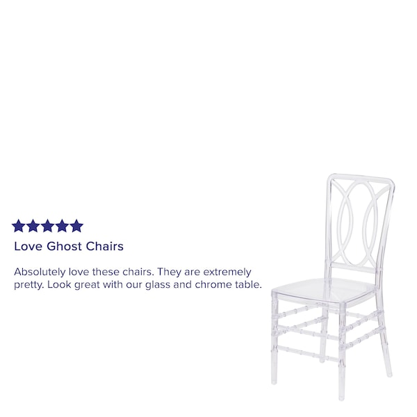 Flash Furniture Flash Elegance Crystal Ice Stacking Chair with Designer Back - 2-BH-H007-CRYSTAL-GG
