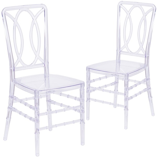 Flash Furniture Flash Elegance Crystal Ice Stacking Chair with Designer Back - 2-BH-H007-CRYSTAL-GG